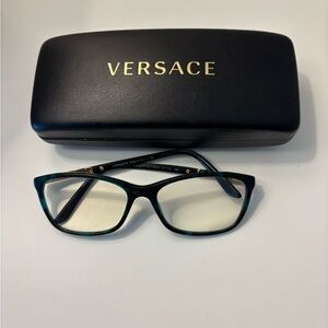 Versace Women’s Green And Black Tortoise Cat Eye Glasses Frames Only